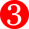 Red, Rounded,with Number 3 Clip Art