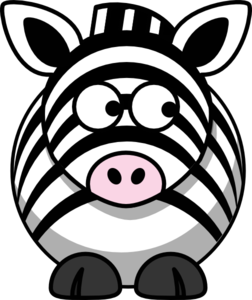 Zebra Looking Right Clip Art