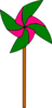 Green And Pink Pinwheel Clip Art