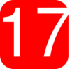 Red, Rounded, Square With Number 17 Clip Art