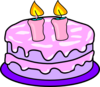 Cake With 2 Candles Clip Art