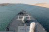 The Guided Missile Destroyer Uss Donald Cook (ddg 75) Transits The Suez Canal.  Donald Cook Is One Of The Many Warships Supporting Operation Iraqi Freedom Clip Art
