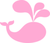 Solid Pink Whale Clip Art