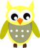 Yellow Gray Owl Clip Art