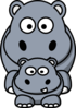 Hippo Mom Clip Art