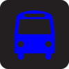 Bus Station Icon Black Blue Clip Art