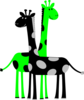 Black And Green Giraffes Clip Art