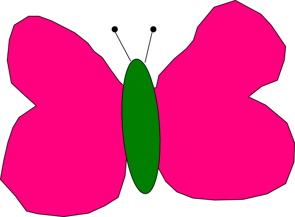 Hot Pink And Green Butterfly Clip Art at Clker.com - vector clip art ...