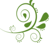 Green Paisely Swirl Clip Art