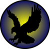 Eagle Silhouette On Blue Clip Art