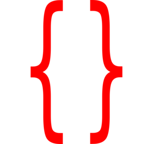 Red Curley Brackets Clip Art