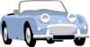 Blue Oldfashioned Convertible  Clip Art
