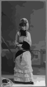 [young Woman Of The Cast Of Gilbert & Sullivan S  H.m.s. Pinafore , Posed Against A Painted Backdrop] Clip Art