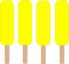 4 Lemon Yellow Single Popsicle Clip Art