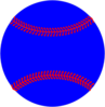 Blue Baseball, Red Lacing Clip Art