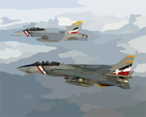 An F-14d Tomcat Assigned To The  Bounty Hunters  Of Fighter Squadron Two (vf-2), Heads Back To Its Home Base, Naval Air Station Oceana, Va. Clip Art