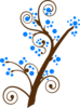 Brown Tree Branch Blue Dots Clip Art