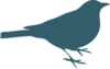 Teal Bird Silhouette Clip Art