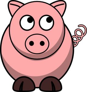 Pig Looking Right-up Clip Art