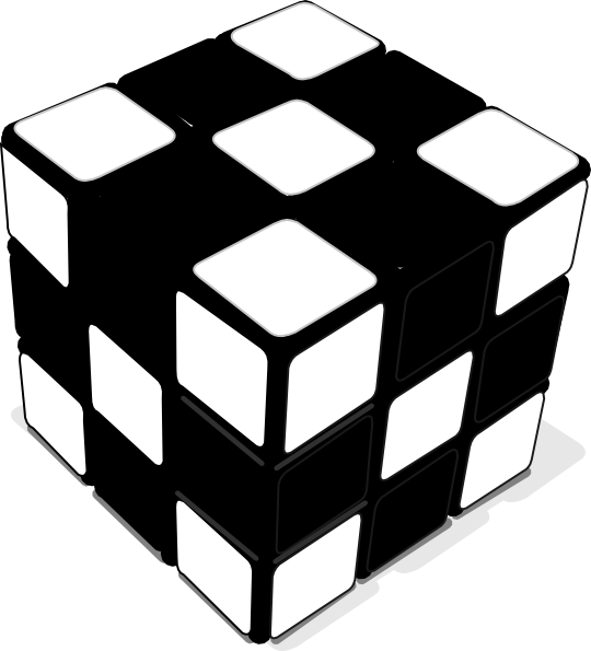Rubik Cube Black & White 2 Clip Art at Clker.com - vector ...
