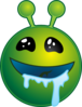 Smiley Green Alien Drooling No Shadow Clip Art
