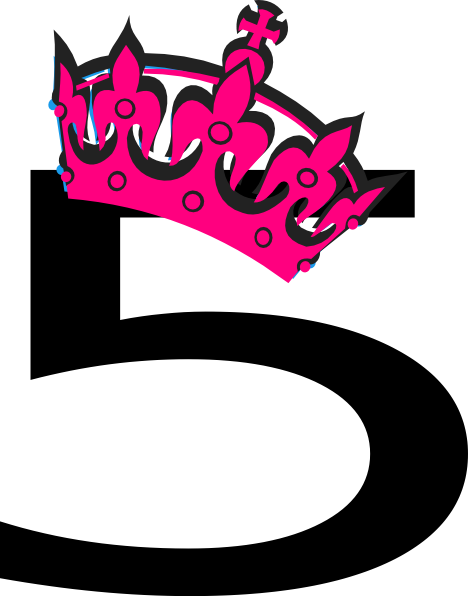 Pink Tilted Tiara And Number 5 Clip Art at Clker.com - vector clip art