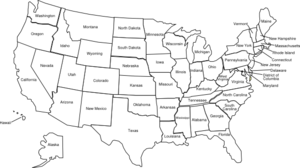 Us Color Map With State Names Clip Art