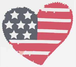 Heart Flag Softened Clip Art