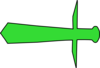 Sword Green  Clip Art