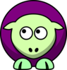 Sheep 2 Toned Green And Purple Looking Up Left Clip Art