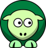 Sheep 2 Toned Greens Looking Right Clip Art