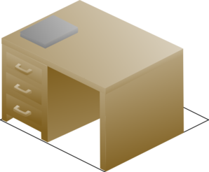 Isometric Desk Right Front View With Book Clip Art