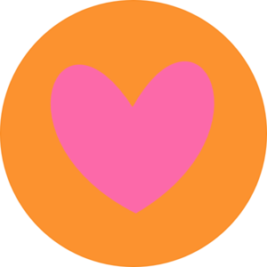 Heart In Circle Orange Clip Art