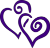 Big  Purple Hearts Clip Art