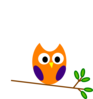 Purple Orange Owl Clip Art