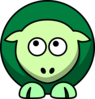 Sheep 2 Toned Greens Looking Up Left Clip Art