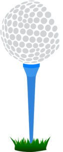 Golf Ball Blue Tee Clip Art