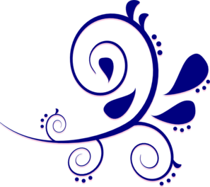 Paisley Curves Pink And Blue Clip Art