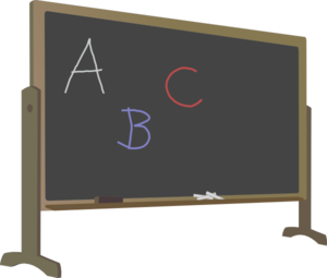 Blackboard With Stand And Letters Clip Art