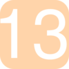 Light Orange, Rounded, Square With Number 13 Clip Art