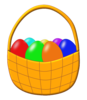 Easter Basket With Colored Eggs Clip Art