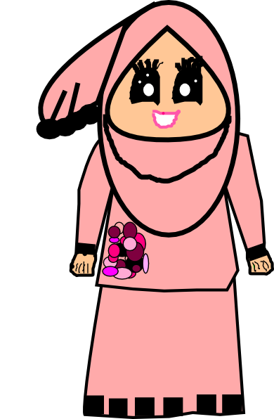 Muslimah Doodle Raya Clip Art At Vector Clip Art Online
