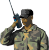 Soldier Communicating Clip Art