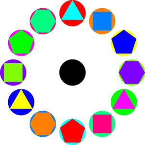 4 Polygons In Circles Rainbow Clip Art