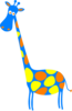 Giraffe Blue With Orange And Yellow Dots Clip Art