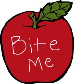 Bite Me Apple  Clip Art