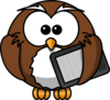 Owl With Tablet Clip Art