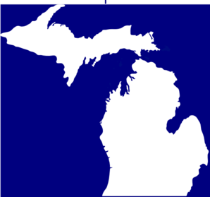 Michigan, Solid White, Blue Background Clip Art