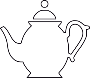 Teapot - Black Outline Clip Art