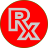 Red Rx Button Clip Art